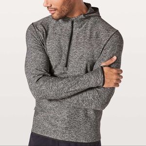 Lululemon Surge Warm 1/2 Zip Hoodie in Heathered Black size S